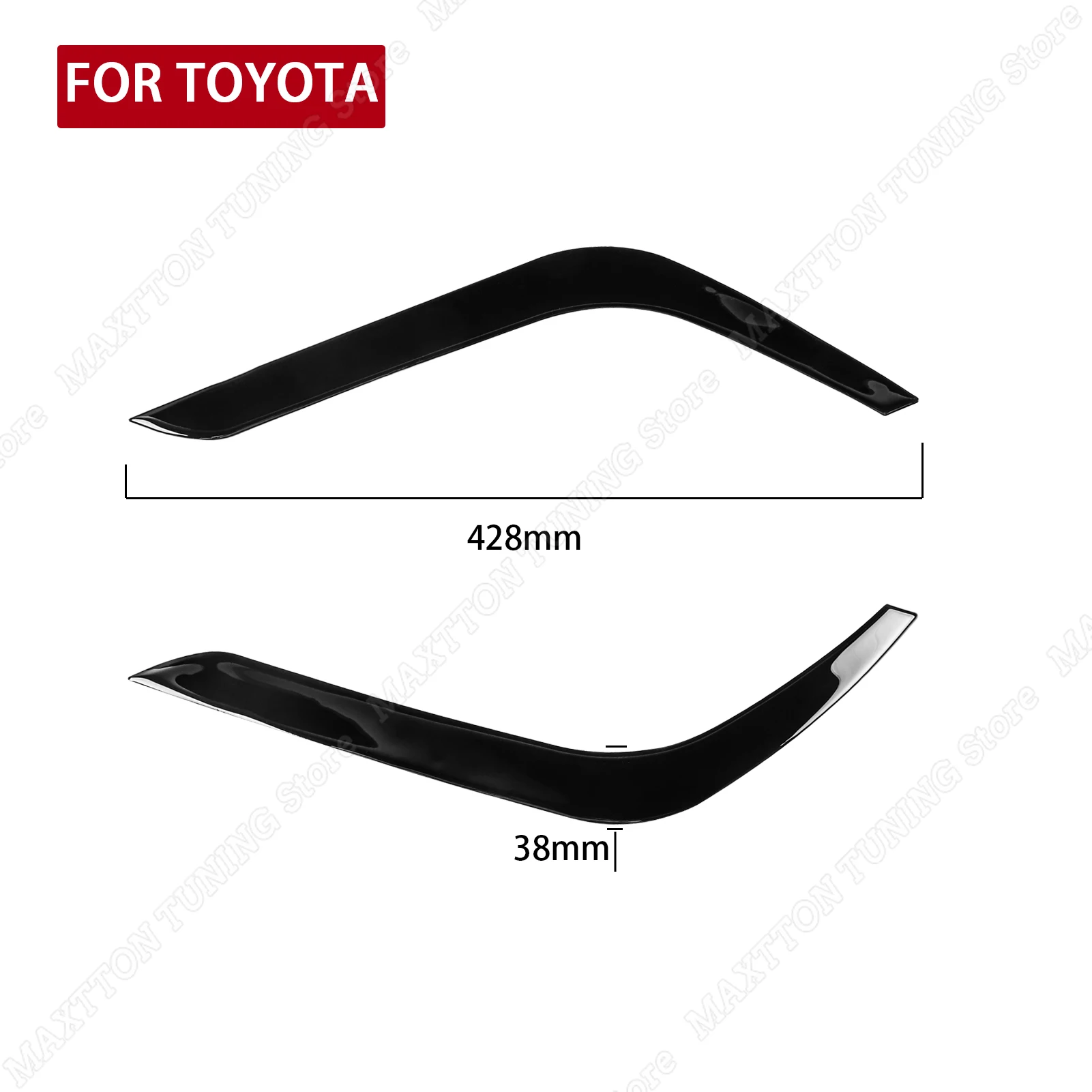 2шт Глянцево-черная передняя фара автомобиля, наклейки для бровей и век для Toyota Tundra 2014 2015 2016 2017 2018, Аксессуары для чехлов Изображение 2 
