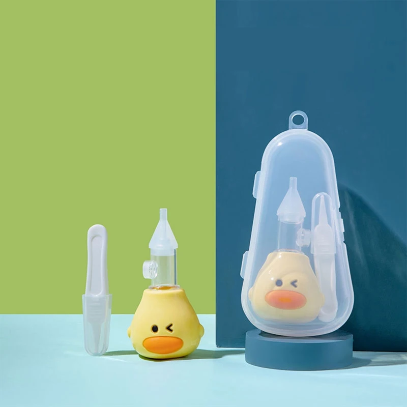 Безопасный назальный аспиратор для носа младенца Ручной Вакуумный аспиратор для носа Пинцет для носа с мультяшным утиным носом