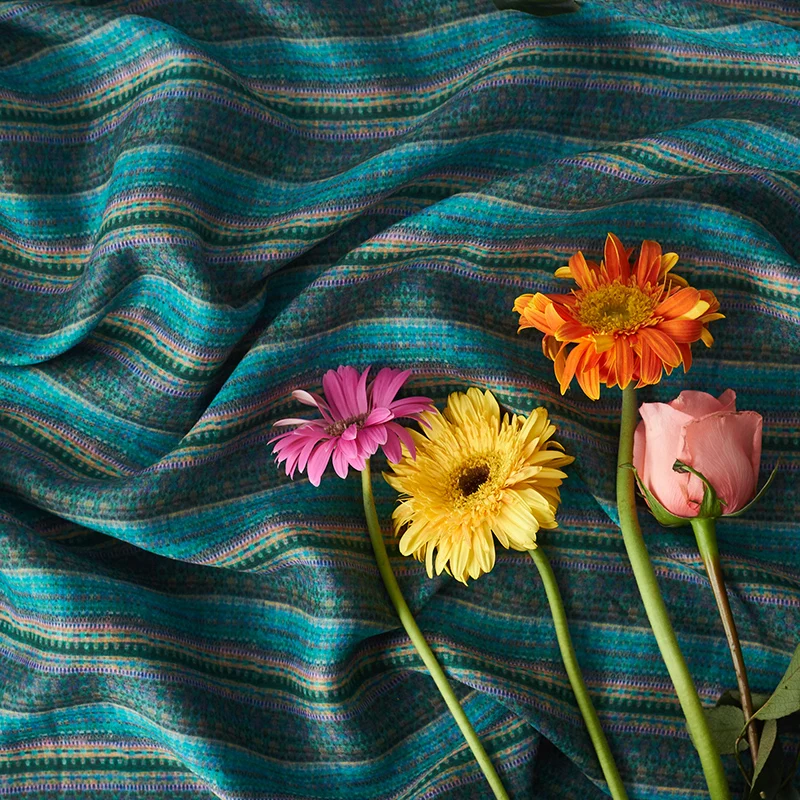 Высококачественная модная ткань восстанавливает древние способы печати Рами в стиле пэчворк, синее платье в полоску, ткани для одежды