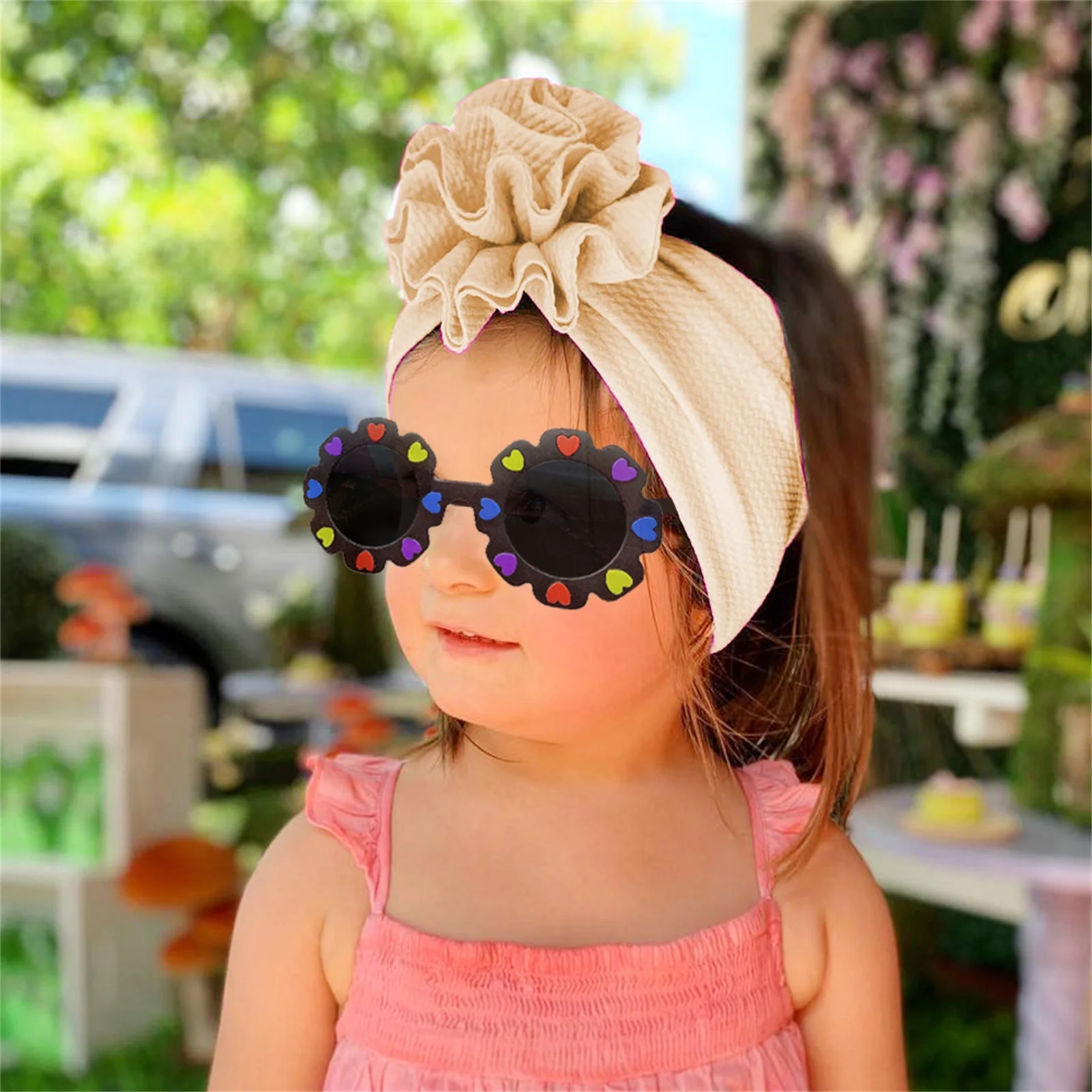 Детские Головные уборы для маленьких девочек, Милые 3D повязки на голову с большим цветком, однотонная Детская повязка для волос, головной убор, Детская повязка на голову