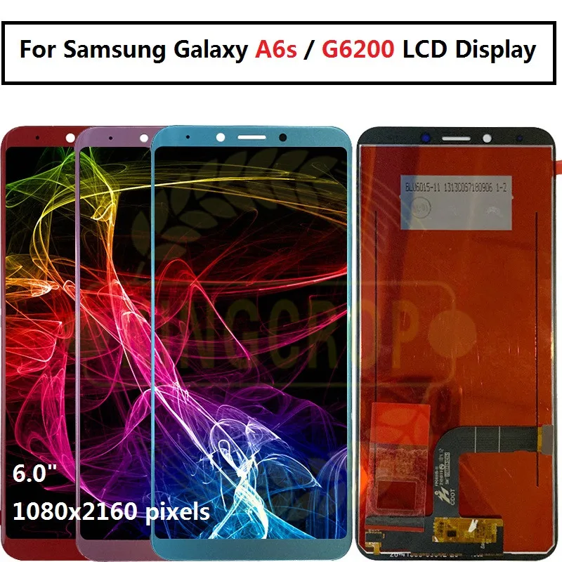 Для Samsung Galaxy A6s G6200 ЖК-дисплей с Сенсорным Экраном Дигитайзер В Сборе Для Samsung A6s lcd G6200F