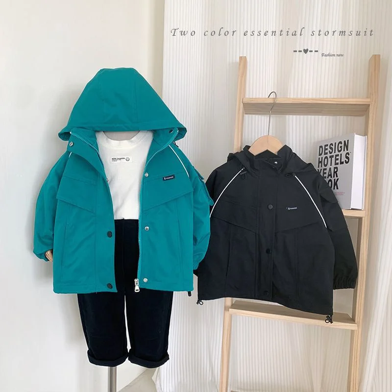 Пальто для мальчиков, куртка, хлопковая верхняя одежда, пальто 2023, повседневная весенне-осенняя официальная школьная детская одежда