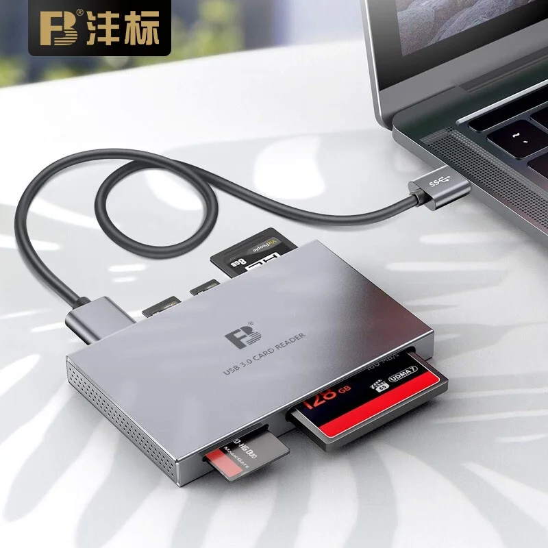 Устройство чтения карт памяти FB-886 Metal All in One USB3.0 для высокоскоростной карты памяти TF (micro SD) SDXC CF MS M2